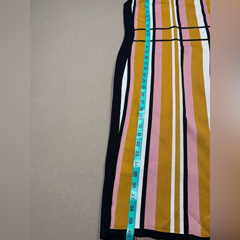 New York and Company Striped Multicolor Sleeveless Bodycon Midi Dress - Picture 4 of 8